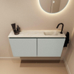 MONDIAZ TURE-DLUX Meuble toilette - 100cm - Greey - EDEN - vasque Ostra - position droite - 1 trou de robinet SW1104841