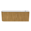 Mondiaz JOYA 111.6cm toiletmeubel - ronding links kleur Oak - Wastafel FAYE positie Rechts 1 kraangat kleur Talc. SW1421136