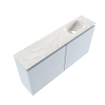 MONDIAZ TURE-DLUX Meuble WC 100cm Clay. Lavabo EDEN Ostra position à droite. Avec 1 trou de robinet. SW1104785