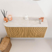 Mondiaz JOYA-DLUX 81.6cm toiletmeubel - ronding links kleur Oak - Wastafel FAYE positie Rechts 1 kraangat kleur Ostra. SW1422236