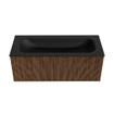 MONDIAZ KURVE 110cm Meuble salle de bain - couleur Walnut - 1 tiroir - vasque BIG MEDIUM centre - sans trous de robinet - Urban SW1138487