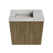 Mondiaz JOYA-DLUX 40cm toiletmeubel - kleur Dusk - Wastafel FAYE positie Links 1 kraangat kleur Glace. SW1423117