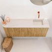 Mondiaz JOYA-DLUX 101.6cm toiletmeubel - ronding links kleur Oak - Wastafel FAYE positie Rechts Zonder kraangat kleur Meli. SW1423969