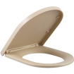 QeramiQ Dely Swirl Ensemble WC- 36,3x51,7cm - Réservoir encastré Geberit UP320 - Abattant de 35mm d'épaisseur - Plaque de commande blanche brillante - Boutons ronds - Beige SW1138600