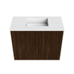 Mondiaz JOYA 50cm Meuble de salle de bains - couleur Walnut - Vasque FAYE position Milieu Sans trou de robinet couleur Talc SW1421259
