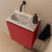 MONDIAZ TURE-DLUX Meuble toilette - 40cm - Fire - EDEN - vasque Glace - position gauche - sans trou de robinet SW1103275