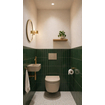 QeramiQ Dely Swirl Toiletset - inbouwreservoir Qeramiq Flush - 35mm zitting - kunststof taupe bedieningsplaat - ronde knoppen - beige SW1578354