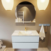 MONDIAZ VICA-DLUX Ensemble meuble de salle de bains - 90cm - meuble bas clay - 2 tiroirs - lavabo encastré cloud centré - 1 trou de robinet - version haute 60cm - glace SW1088172