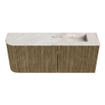 Mondiaz JOYA-DLUX Meuble de salle de bains 101,6cm - arrondi gauche couleur Dusk - Vasque FAYE position Droite 1 trou de robinet couleur Frappe. SW1423104
