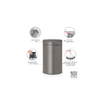 Brabantia Touch Bin Poubelle - 40 litres - seau intérieur en plastique - platinum SW1117326