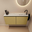 MONDIAZ TURE-DLUX Meuble toilette - 100cm - Oro - EDEN - vasque Opalo - position droite - 1 trou de robinet SW1104480