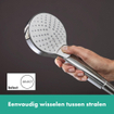 Hansgrohe Croma Select S handdouche Vario 1/2 xØ11cm met rain turbo rain en intense rain regenstraal wit/chroom 0605321