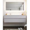 Mondiaz VICA ensemble de meuble de salle de bain - 150cm - meuble sous-vasque cale - 2 tiroirs - lavabo cloud gauche - 1 trou de robinet - miroir LED - version XL 60cm de haut SW1097843