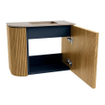 Mondiaz JOYA-DLUX Meuble de toilette 51,6cm - arrondi gauche couleur Chêne - Lavabo FAYE position Droite Sans trou de robinet couleur Arena. SW1423863