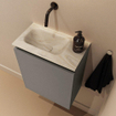 MONDIAZ TURE-DLUX Meuble toilette - 40cm - Smoke - EDEN - vasque Ostra - position gauche - sans trou de robinet SW1105125