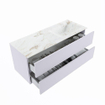 MONDIAZ VICA-DLUX Ensemble meuble de salle de bains - 120cm - meuble bas cale - 2 tiroirs - lavabo encastré cloud à droite - sans trous de robinet - version haute 60cm - frape SW1089008