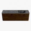 Mondiaz CIRO-DLUX Badkamermeubelset - 160x45x50cm - Solid surface wastafel Lava - 1 wasbak Rechts - zonder kraangaten - 4 lades - Walnut SW1530151