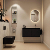 MONDIAZ TURE-DLUX Meuble toilette - 100cm - Urban - EDEN - vasque Opalo - position droite - sans trou de robinet SW1104153