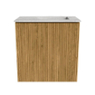 Mondiaz JOYA-DLUX 40cm toiletmeubel - kleur Oak - Wastafel FAYE positie Rechts 1 kraangat kleur Glace. SW1421985
