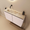 MONDIAZ TURE-DLUX Meuble toilette - 80cm - Rosee - EDEN - vasque Frappe - position gauche - sans trou de robinet SW1102939