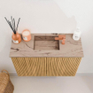Mondiaz JOYA-DLUX 60cm meuble de toilette - couleur Oak - Vasque FAYE position Milieu 1 trou de robinet couleur Arena. SW1423884