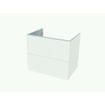 Nemo Go Ensemble de meuble - 60x65x45.5cm - 2 tiroirs - avec poignée - 1 vasque Blanc mat - 1 trous de robinet - avec miroir - MDF standard white SW911670