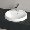 Villeroy & boch architectura vasque à encastrer 45x45x17cm ronde 1 trou pour robinet avec trou de trop-plein céramique blanche alpin gloss SW762368
