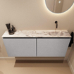 MONDIAZ TURE-DLUX Meuble toilette - 120cm - Plata - EDEN - vasque Glace - position droite - sans trou de robinet SW1103448