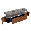 MONDIAZ THOR-DLUX 180cm meuble de salle de bains arrondi gauche + droite couleur Ruby avec 2 tiroirs et 2 portes. Vasque suspendue CLOUD Double sans trou de robinet couleur Sombra. SW1466338