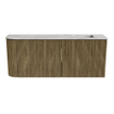 Mondiaz JOYA-DLUX Meuble de salle de bains - 101,6 cm - arrondi gauche couleur Dusk - Vasque FAYE position droite 1 trou de robinet couleur Glace. SW1423170