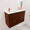 Mondiaz JOYA 60cm toiletmeubel - kleur Ruby - Wastafel FAYE positie Links 1 kraangat kleur Talc. SW1421729