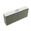 MONDIAZ TURE-DLUX Meuble de toilettes 120 cm Army. Lavabo EDEN Ostra position milieu. Avec 1 trou de robinet. SW1104749