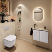 MONDIAZ TURE-DLUX Meuble toilette - 60cm - Cale - EDEN - vasque Ostra - position gauche - 1 trou de robinet SW1104743