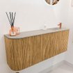 Mondiaz JOYA-DLUX 101.6cm toiletmeubel - ronding links kleur Oak - Wastafel FAYE positie Rechts 1 kraangat kleur Opalo. SW1422168