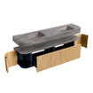 MONDIAZ THOR-DLUX 180cm meuble de salle de bains arrondi gauche + droite couleur Oak avec 2 tiroirs et 2 portes. Vasque suspendue CLOUD Double sans trou de robinet couleur Oza. SW1466295