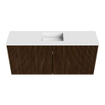 Mondiaz JOYA 90cm meuble de salle de bains - couleur Walnut - Vasque FAYE position Milieu 1 trou de robinet couleur Talc. SW1421255