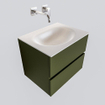 Mondiaz VICA Meuble Army avec 2 tiroirs 60x50x45cm vasque lavabo Moon centre sans trou de robinet SW410132