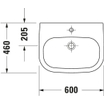 Duravit D-code lavabo 60x46cm 1 trou de robinet sans trop-plein blanc 0295814