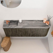 Mondiaz JOYA-DLUX 111.6cm toiletmeubel - ronding rechts kleur Shadow - Wastafel FAYE positie Links 1 kraangat kleur Sombra. SW1425246