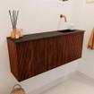 Mondiaz JOYA 100cm toiletmeubel - kleur Ruby - Wastafel FAYE positie Rechts Zonder kraangat kleur Urban. SW1421825