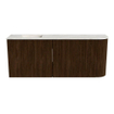 Mondiaz JOYA-DLUX 101.6cm toiletmeubel - ronding rechts kleur Walnut - Wastafel FAYE positie Links Zonder kraangat kleur Ostra. SW1422626