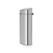 Brabantia Touch Bin Poubelle - 10+23 litres - 2 seaus intérieur en plastique - matt steel SW1117333