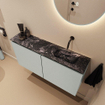 MONDIAZ TURE-DLUX Meuble toilette - 100cm - Greey - EDEN - vasque Lava - position droite - sans trou de robinet SW1103853