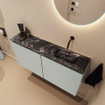 MONDIAZ TURE-DLUX Meuble WC 100 cm Greey. Lavabo EDEN Lava position droite. Sans trou de robinet. SW1103853