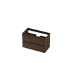 INK Wastafelonderkast - 80x40x52cm - 2 lades - greeploos - met houten keerlijst - MDF - Chocolate SW439208