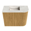 Mondiaz JOYA-DLUX 51.6cm toiletmeubel - ronding rechts kleur Oak - Wastafel FAYE positie Links 1 kraangat kleur Ostra. SW1422209