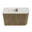 Mondiaz JOYA-DLUX 61.6cm toiletmeubel - ronding rechts kleur Dusk - Wastafel FAYE positie Links 1 kraangat kleur Ostra. SW1423391