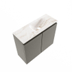 MONDIAZ TURE-DLUX Meuble toilette - 60cm - Smoke - EDEN - vasque Frappe - position droite - sans trou de robinet SW1103034