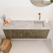 Mondiaz JOYA-DLUX 100cm toiletmeubel - kleur Dusk - Wastafel FAYE positie Rechts Zonder kraangat kleur Glace. SW1423163