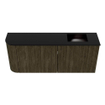 Mondiaz JOYA Meuble de salle de bains 101,6cm - arrondi gauche couleur Shadow - Vasque FAYE position Droite 1 trou de robinet couleur Urban SW1421518